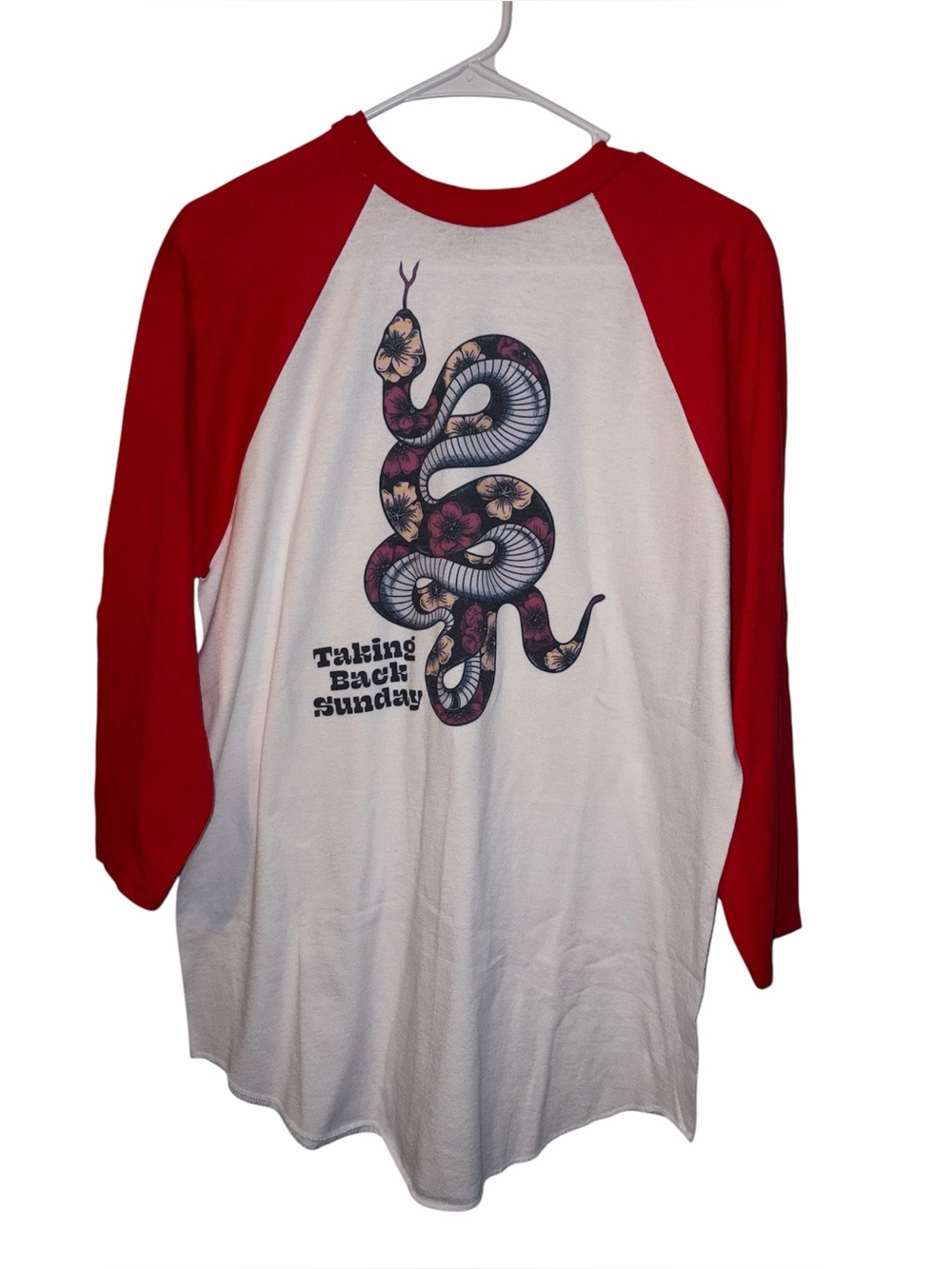 Taking Back Sunday Band Flick Snake Raglan Graphic T-Shirt Size Large New